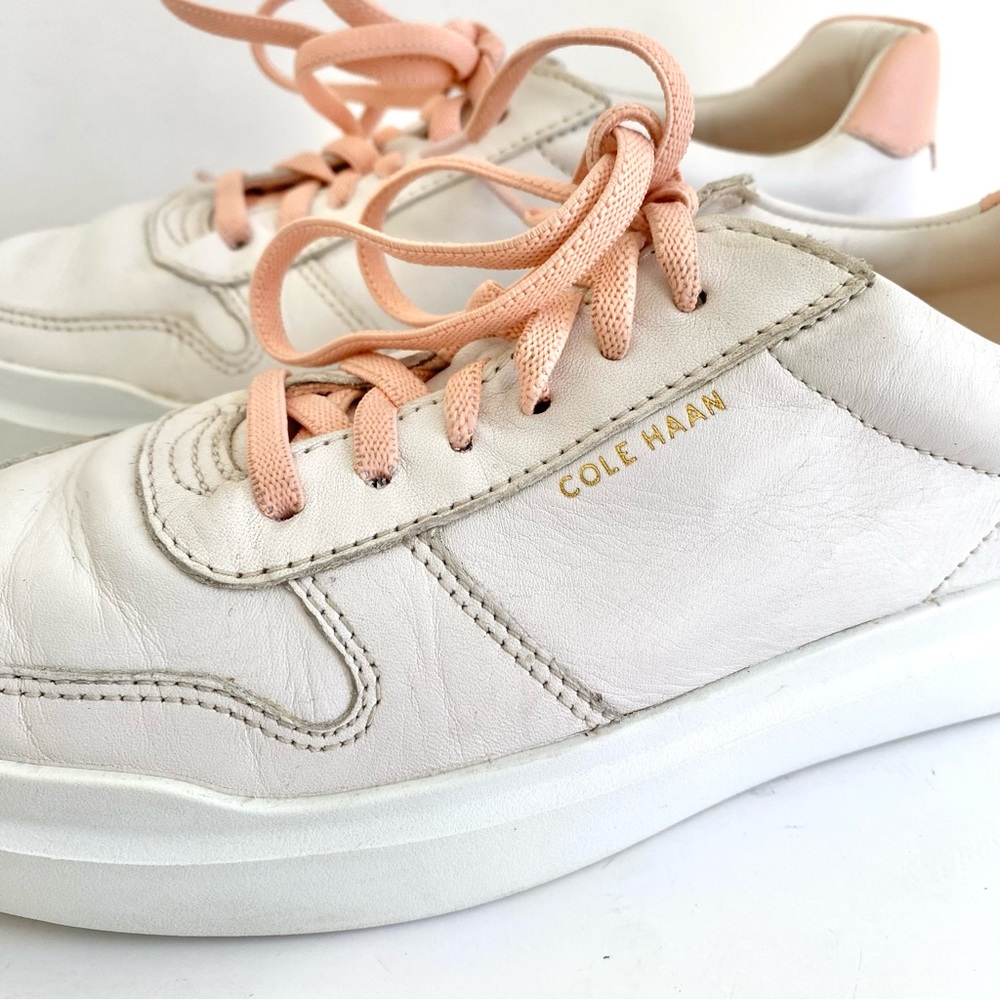 Cole Haan Grandpro Rally Court Leather Lace-up Fashion Sneakers White/Pink 6.5B - Picture 5 of 8
